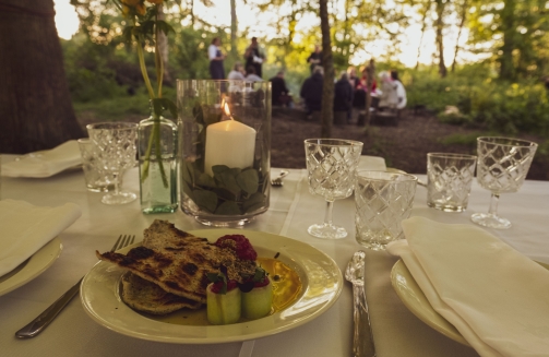 Surrey Hills Yurts dinner'
